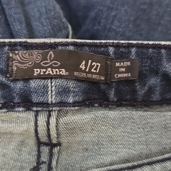 PRANA Women’s Organic Cotton Dark Wash Skinny Jeans size 4 /27 - Picture 6 of 8